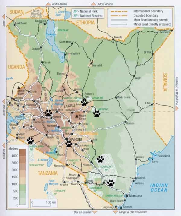 Kenya map with symbols copy